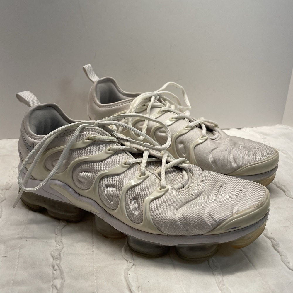 Nike Air VaporMax Plus Triple White Platinum 924453-100 Shoes Mens‎ Size 9.5